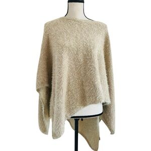 Anthropologie Akemi + Kin Gold Metallic Shimmer Poncho Sweater